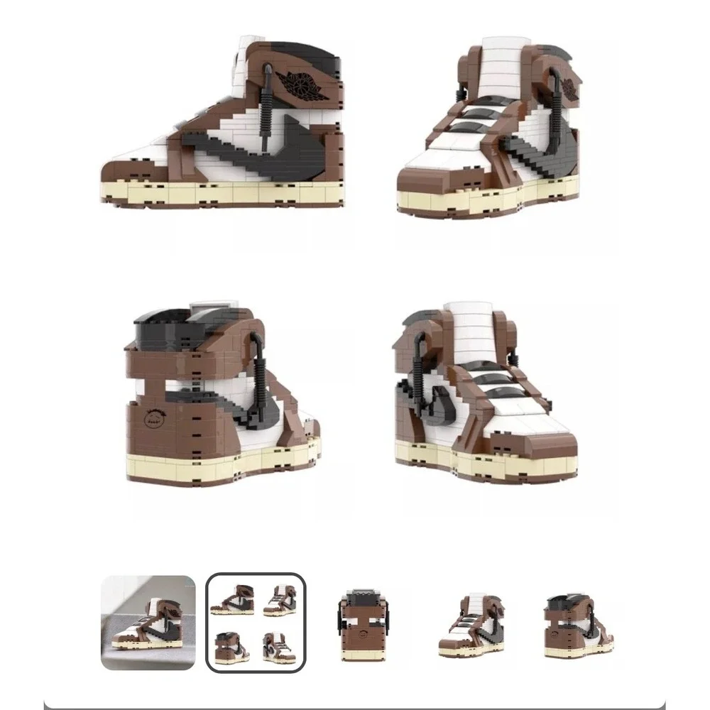 Jordan 1 High Travis Scott Sneaker Building Bricks, Puzzles Blocks Toy